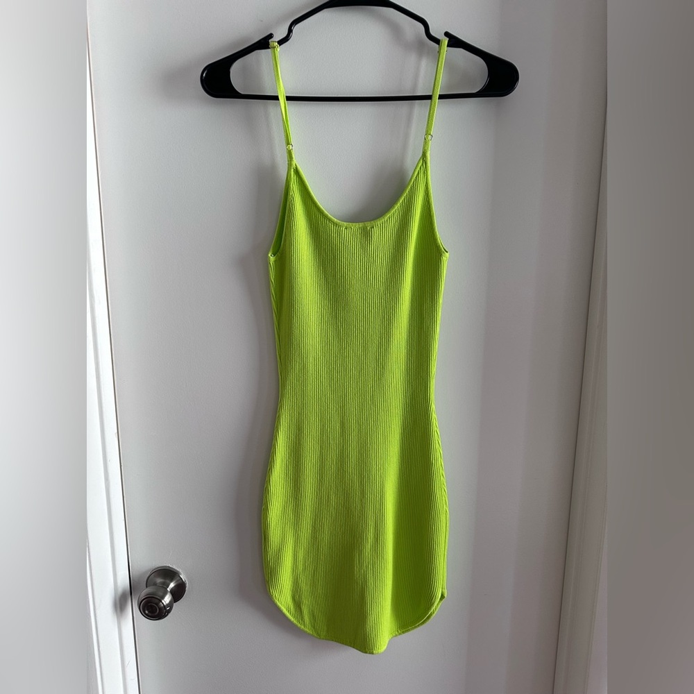 Hera Collection Neon Green Ribbed Dress - Picture 2 of 3